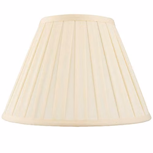 Loops Classic Beige Box Pleated Fabric Tapered Drum Lamp Shade with Reducer Ring, Diameter: 25.4 cm
