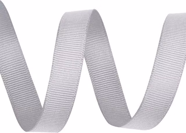 Neel Blue Silver Grosgrain Polyester Ribbon, 15mm x 10 Metres