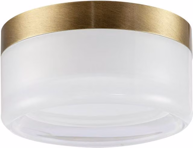 Happy Homewares Designer Antique Brass LED Bathroom Ceiling Light with White Opal Glass in Gold/Brass