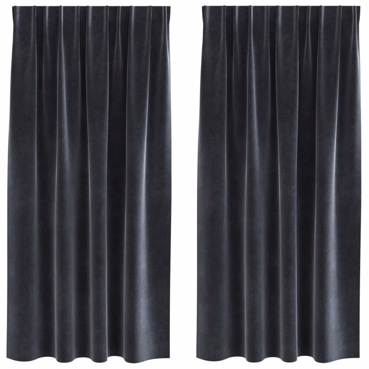 Berkfield Home Dark Grey Velvet Blackout Curtains with Top Tape, 2 Pack – 2