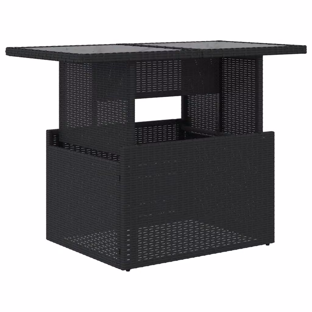 Berkfield Home Modern Garden Table with Glass Top, Black, W/D/H: 100 x 55 x 73 cm – 2