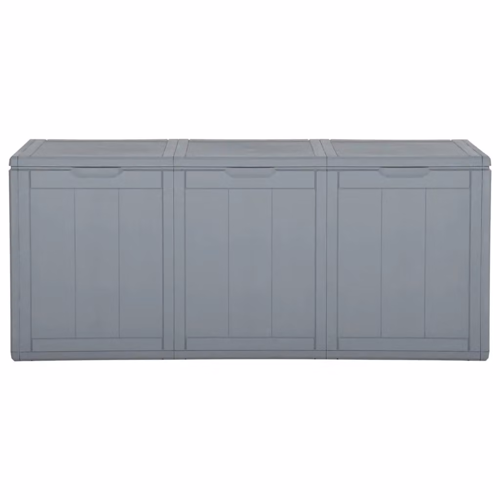 Berkfield Home Garden Storage Box 270L Grey Rattan Plastic – 2