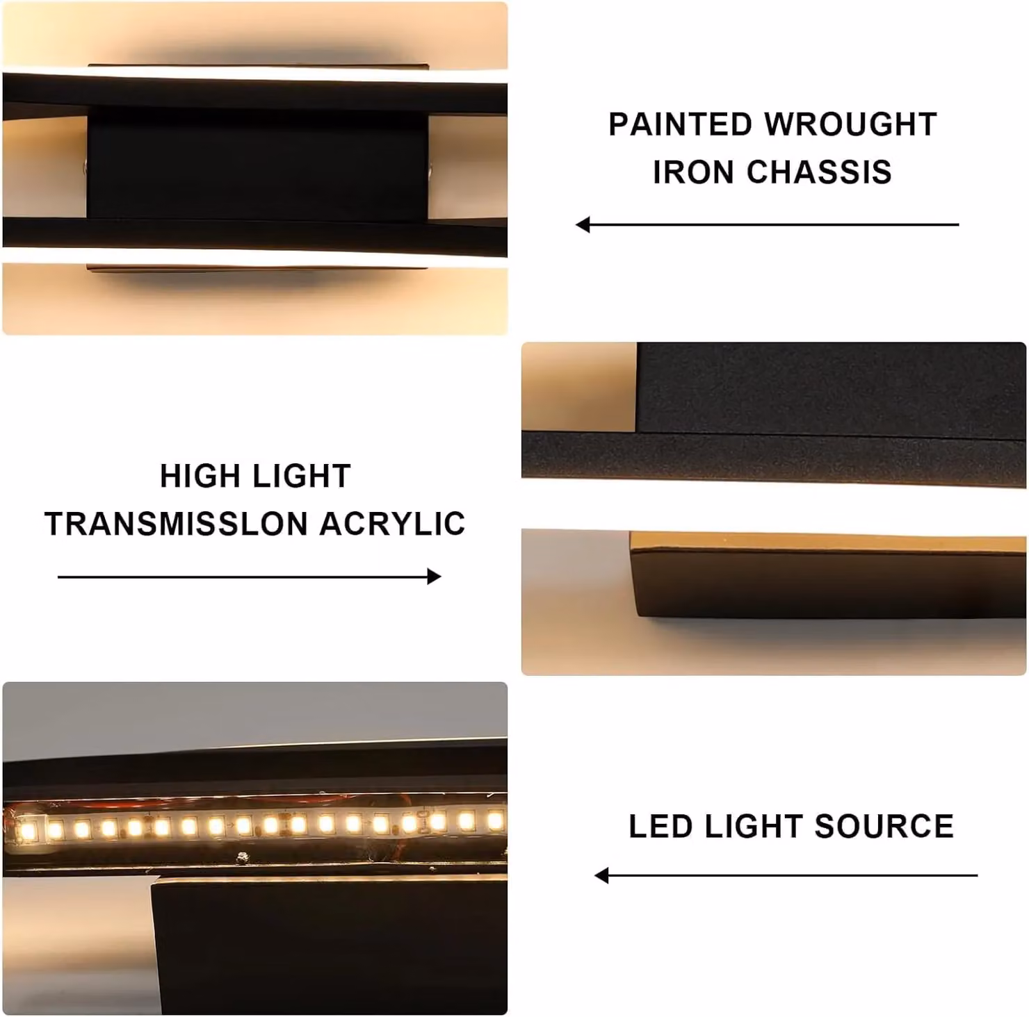 COMELY Black Aluminium LED Indoor Wall Light with Warm White 3000K Up and Down Lighting – 5