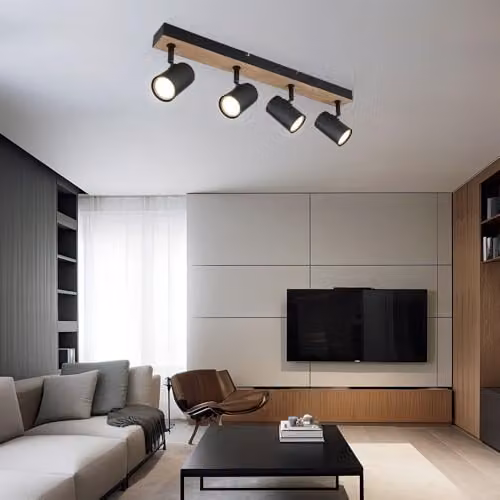 Globo Lighting Robby 4-Light Surface-Mounted Spotlights in Black – 3