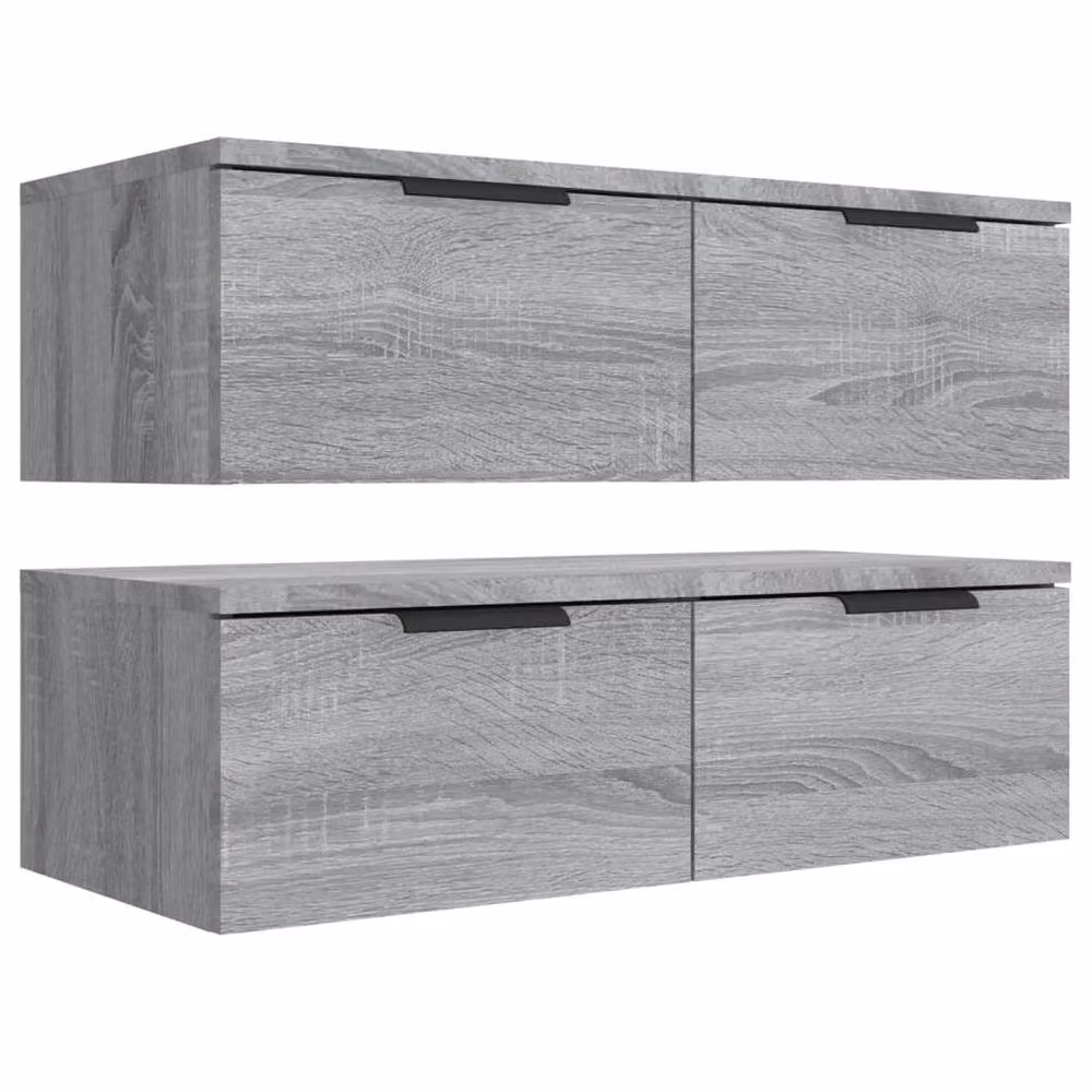 Berkfield Home Wall Mounted Cabinets, 2 Piece Set in Grey Sonoma, W/D/H: 68 x 30 x 20 cm – 3