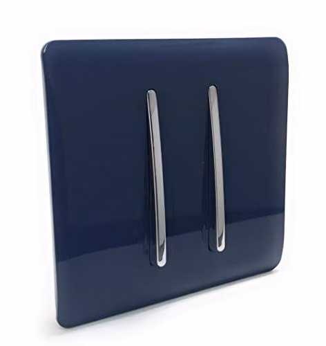 Trendi Modern Flush Mains Switch in Blue and Chrome – 2