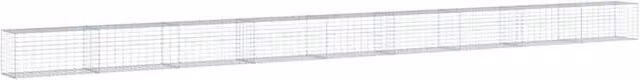 Berkfield Home Gabion Basket with Cover in Silver Galvanised Steel, W/D/H: 900 x 50 x 50 cm – 1