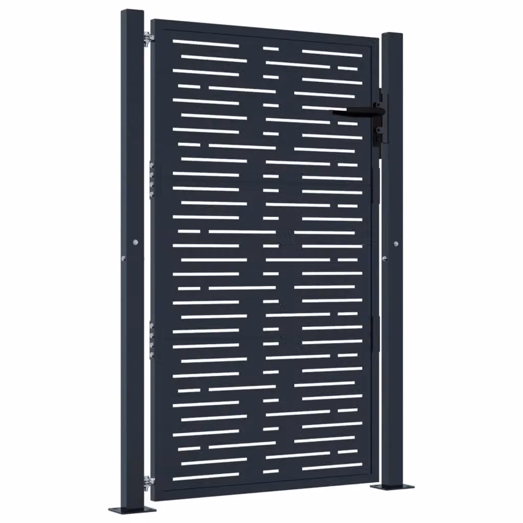 Berkfield Home Anthracite Steel Garden Gate with Square Design, W: 105 cm, H: 155 cm – 2
