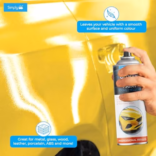 Simply Auto Glossy Yellow Acrylic Spray Paint, 500ml – 3