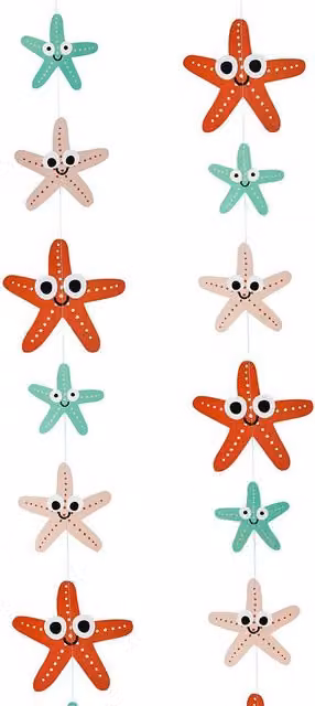 Club Green Multicolour Starfish and Star Paper Hanging Decoration, 4m – 1