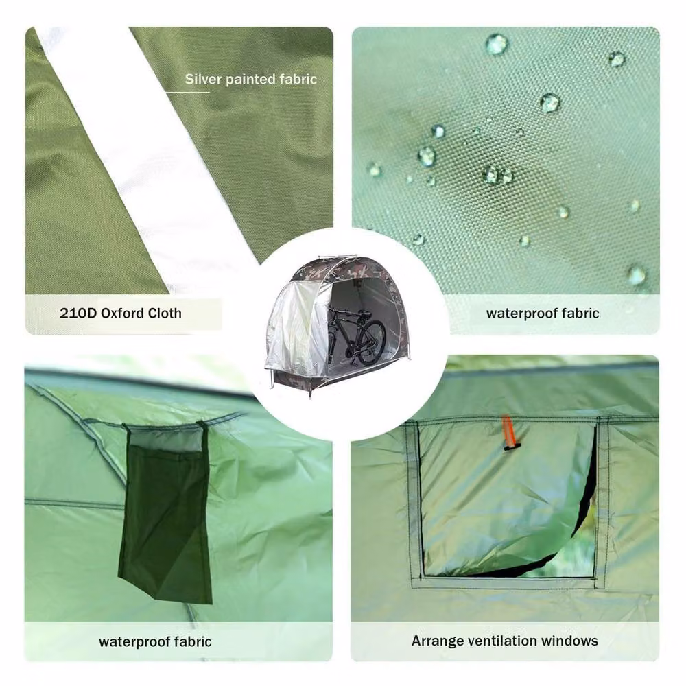 VOGREX Portable Bike Shed Tent Garden Storage Cover in Silver and Multicolour – 4