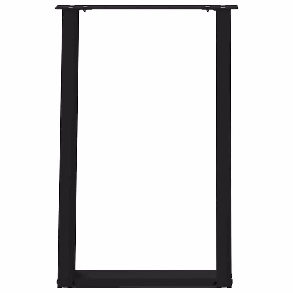 Berkfield Home vidXL U-Shaped Dining Table Legs, 2 Pieces, Black Steel, W: 60 cm, H: 72-73 cm – 3