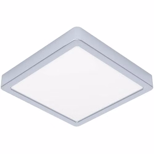 Loops Modern Square LED Ceiling Light in Chrome, W: 22 cm, H: 2.5 cm – 1