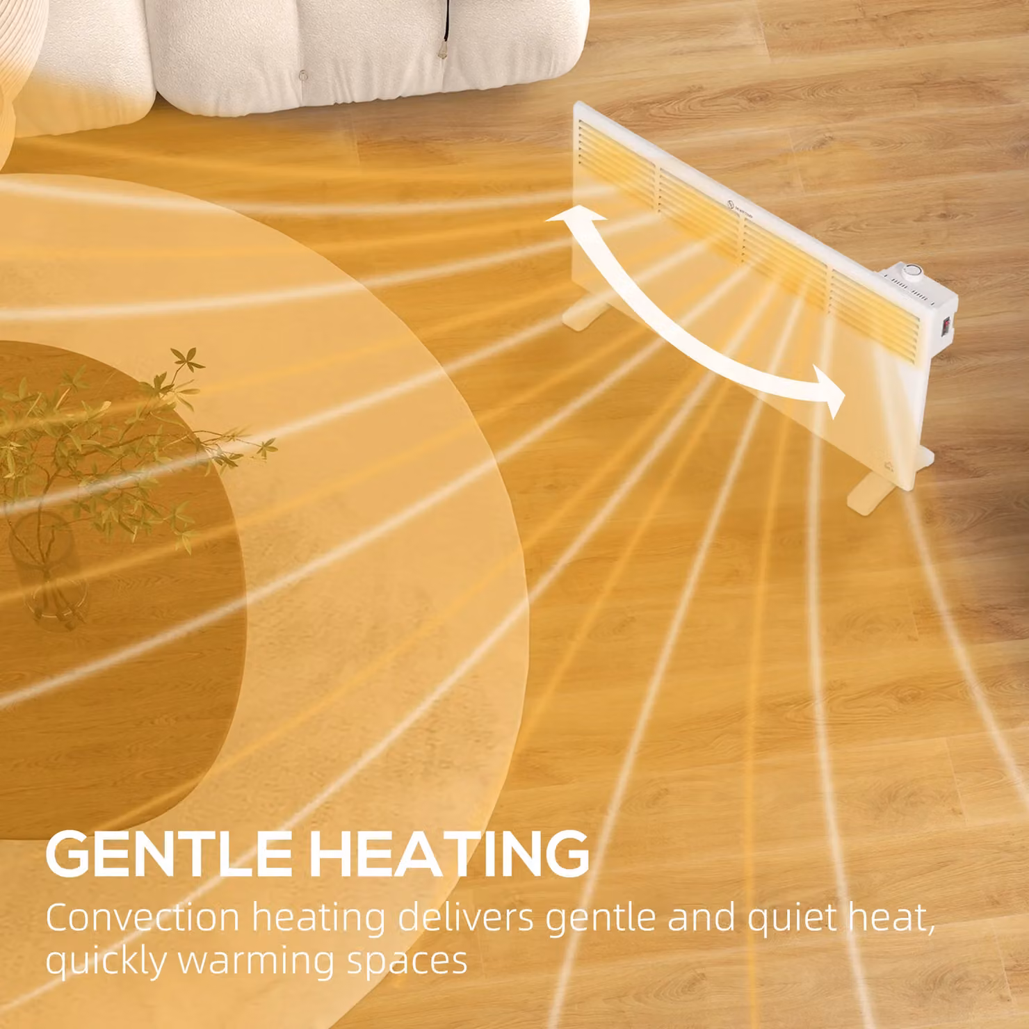 HOMCOM 2000W White Convector Panel Heater with Overheat Protection – 2
