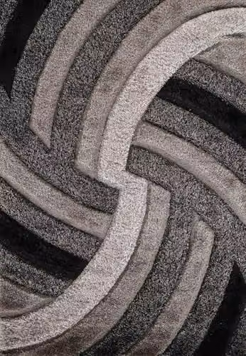 Serdim Rugs California Soft 3D Shimmer Shaggy Living Room Area Rug, Grey, W: 200 cm, D: 290 cm – 3
