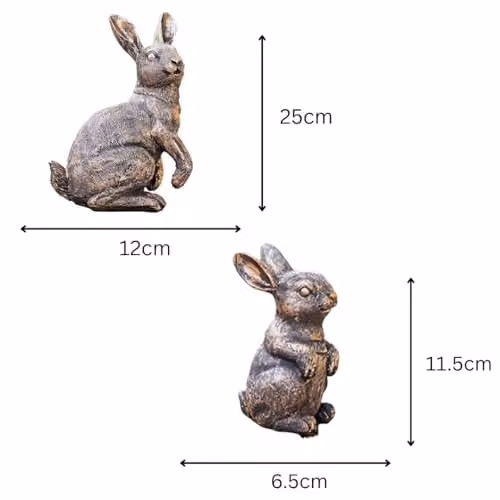 Garden Mile Set of 4 Bronze Rustic Resin Rabbit Ornaments – 2