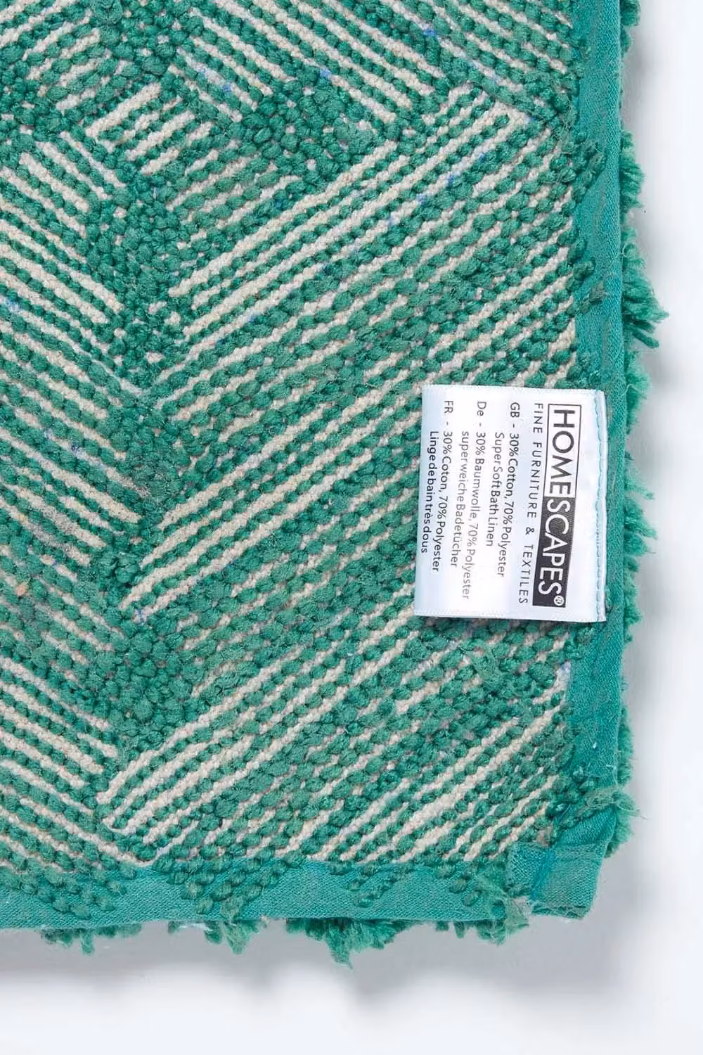 Homescapes Super Absorbent Ikat Pattern Bath Mat in Emerald Green, W: 50 cm, D: 80 cm – 3