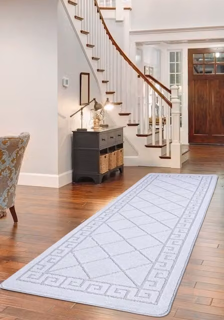 Smart Living Tribela Non Slip Machine Washable Striped Door Mat, Silver, W/D: 80 x 50 cm