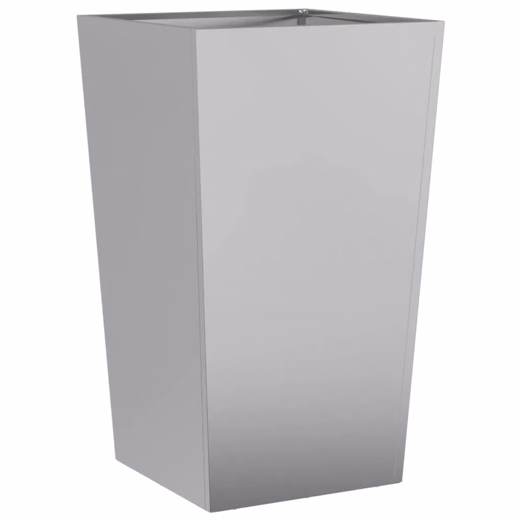 Berkfield Home Galvanised Steel Garden Planter Tub in Grey, W/D/H: 45 x 45 x 75 cm – 2