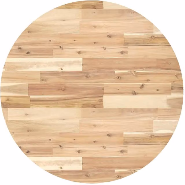Berkfield Home Round Acacia Solid Wood Table Top, Brown, Diameter: 80 cm, Height: 2 cm