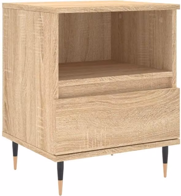 Berkfield Home Sonoma Oak Bedside Cabinet in Light Tan, W/D/H: 40 x 35 x 50 cm – 1
