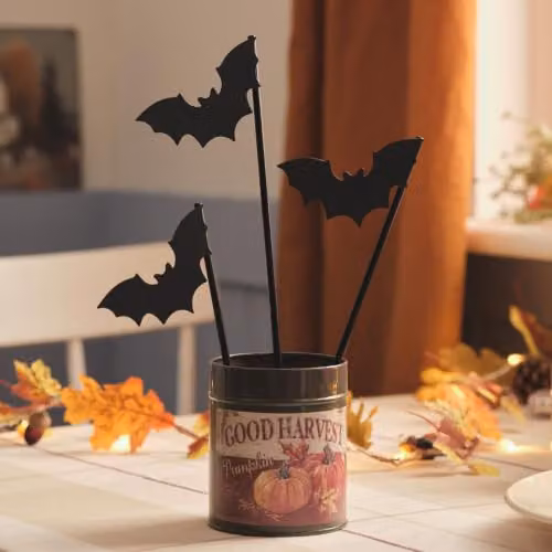 Lights4fun 3 Black Bat Halloween Tabletop Decorations – 2