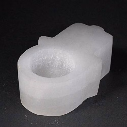 Ancient Wisdom White Selenite Hamsa Stone Tabletop Candle Holder – 1