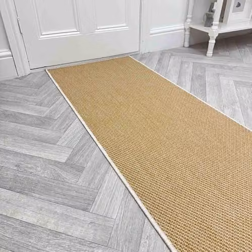 runrug Maritime Reversible Indoor/Outdoor Hallway Runner Rug, Beige and Yellow, W: 70 cm, L: 300 cm