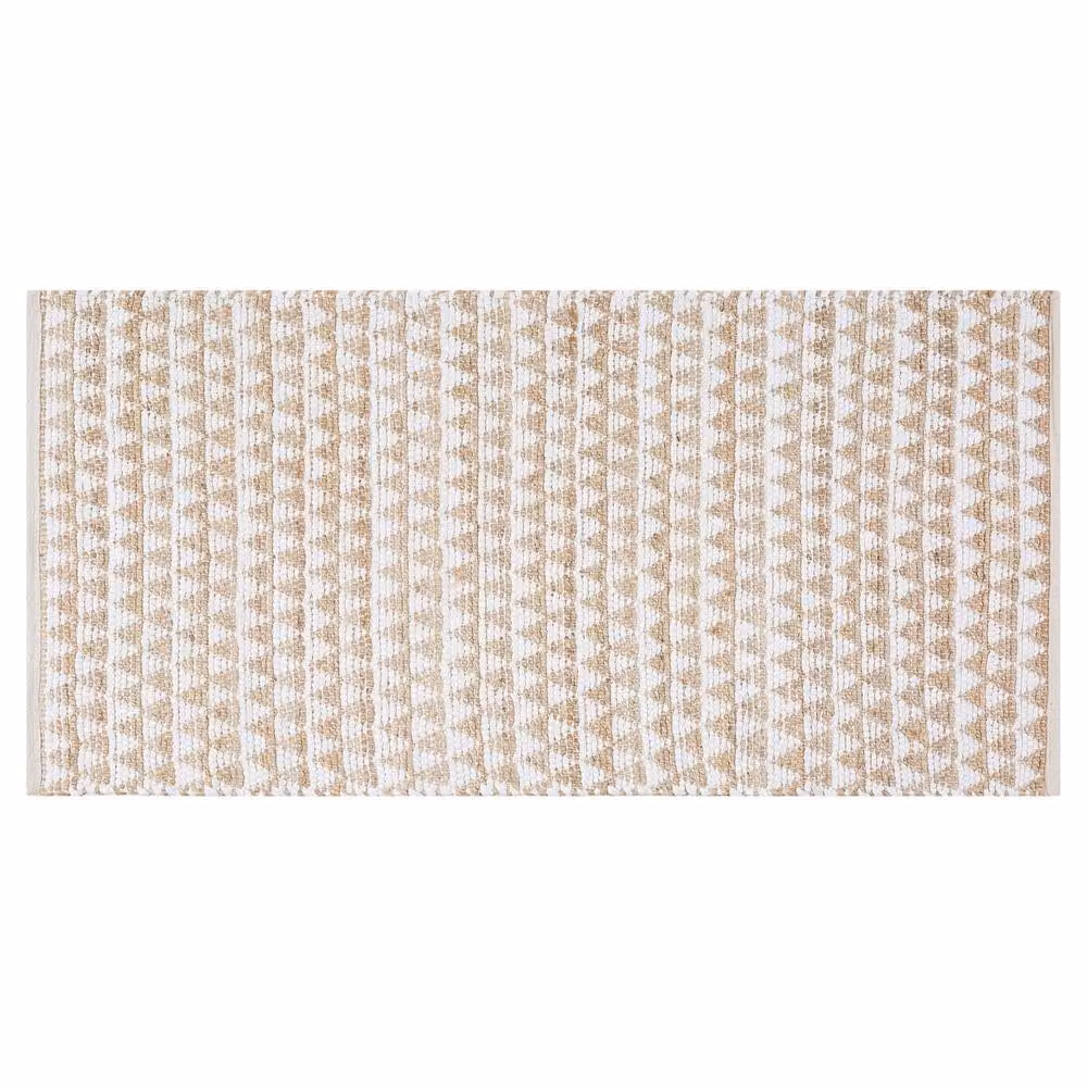 Wyld and Coco Beige Jute and Cotton Geometric Hand-Woven Rectangular Rug W: 80 cm, L: 150 cm – 2