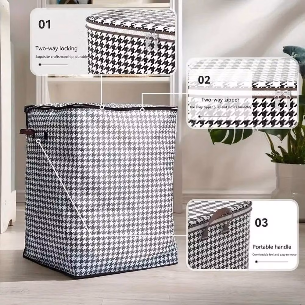 NESTLUNE 180L Large Collapsible Clothes Storage Bag, 2 Pack, Multicolour and Black, W/D/H: 60 x 60 x 60 cm – 3