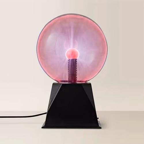 ValueLights Plasma Ball 6 Inch Touch and Sound Reactive Electric Globe Night Light in Pink and Multicolour