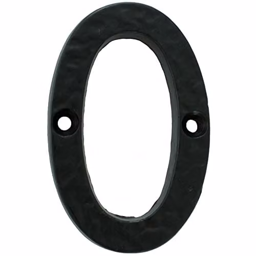Loops Black Antique Iron Face Numeral Plaque, Height: 7.8 cm, Depth: 0.8 cm
