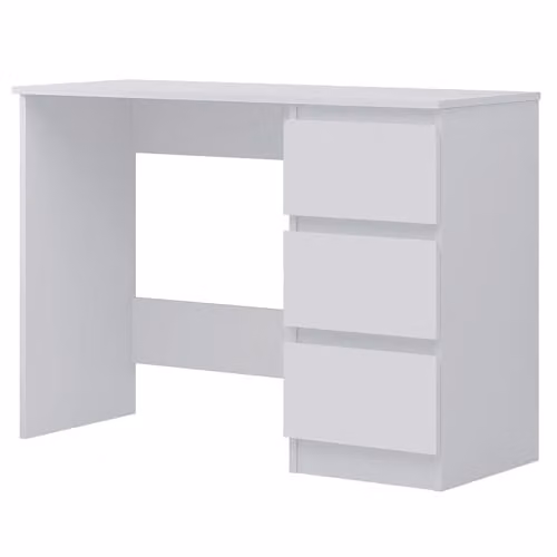 FWStyle Matt White 3 Drawer Scandinavian Dressing Table Desk W/D/H: 99 x 40 x 71.5 cm – 1