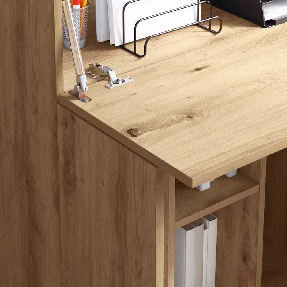 Berkfield Home Artisan Oak Writing Desk in Brown – 3