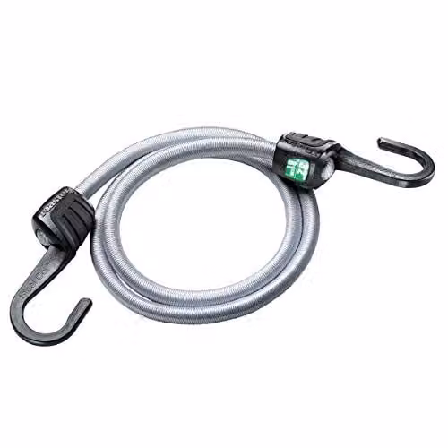 Master Lock Steelcor Bungee Cord with Steel Hooks, Silver, 80 cm