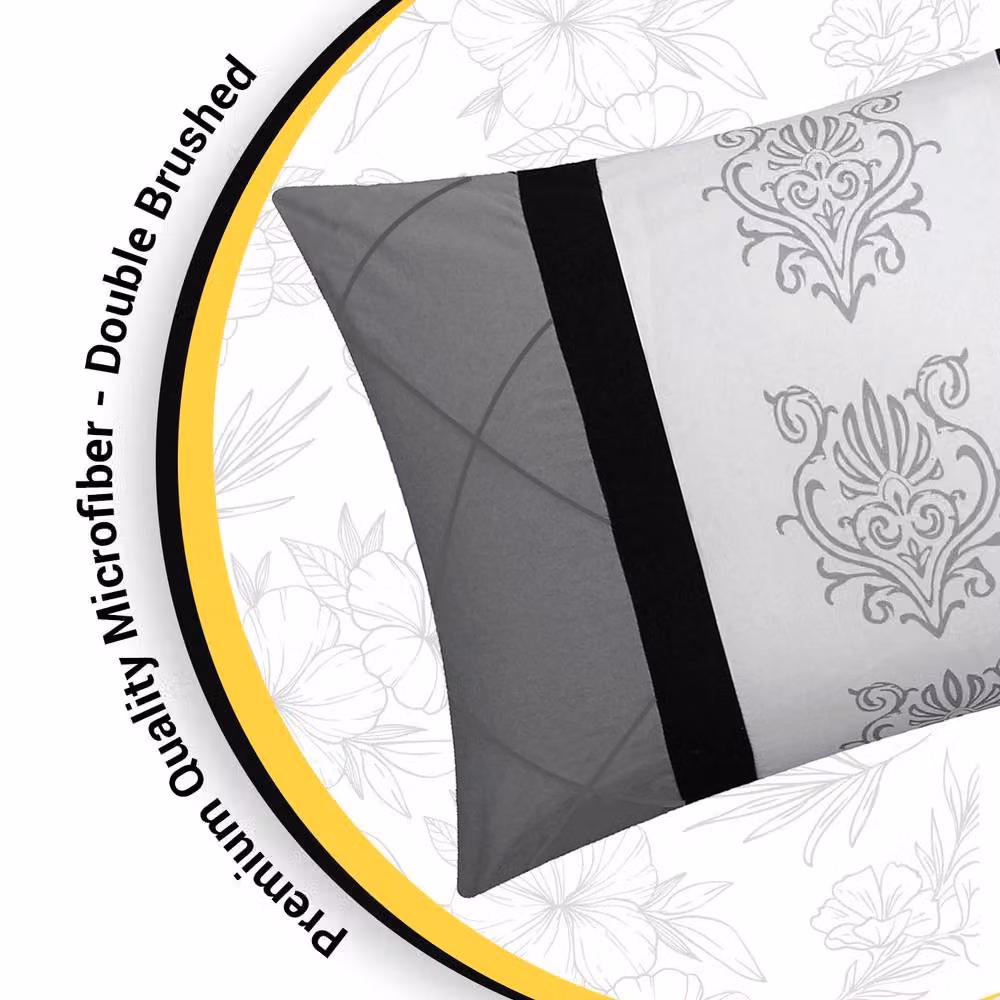 Pamposh Reversible Grey Duvet Cover and Pillowcase Set, Super King – 7
