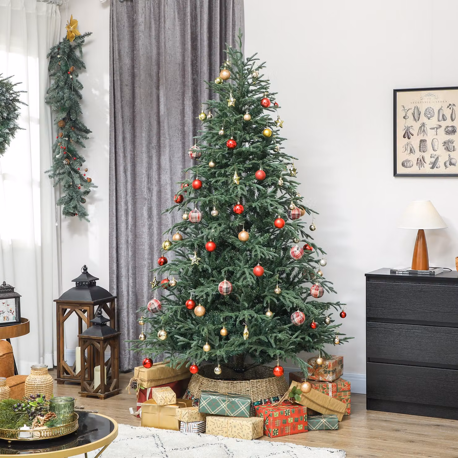 HOMCOM 7 ft Green Spruce Christmas Tree with Realistic Dense Tips – 2