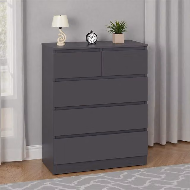Seconique Malvern 3 plus 2 Drawer Chest in Grey Matt