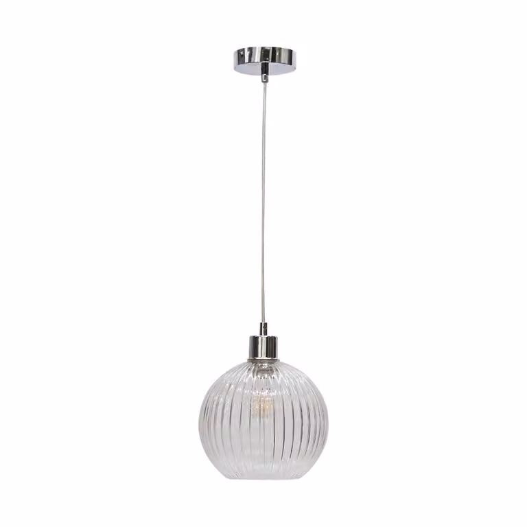 First Choice Lighting Carss Polished Chrome Ceiling Pendant Flex Kit in Silver