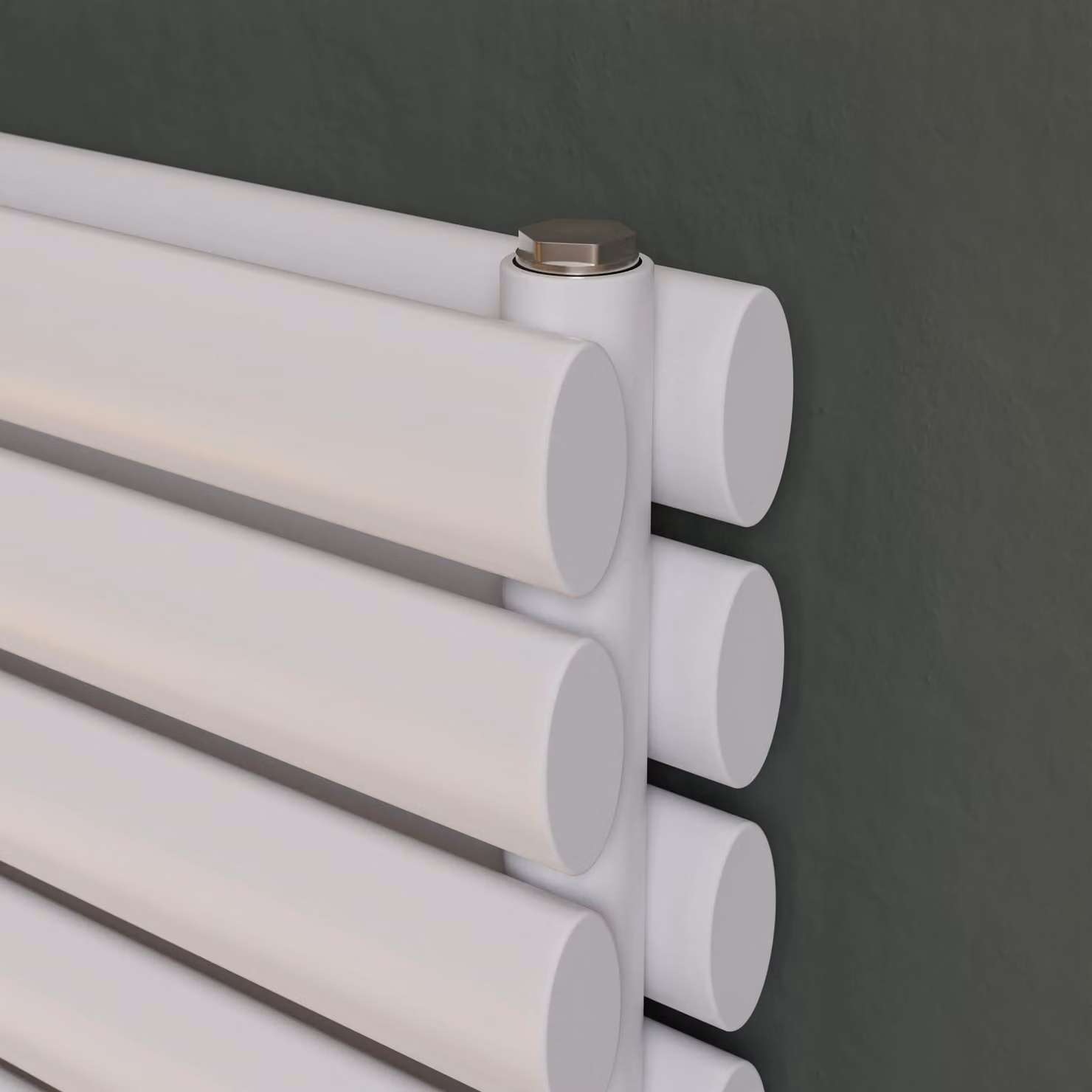 Agadon Neo Duplex Horizontal Oval Tube Designer Radiator in White, W: 52.6 cm, H: 180 cm – 2