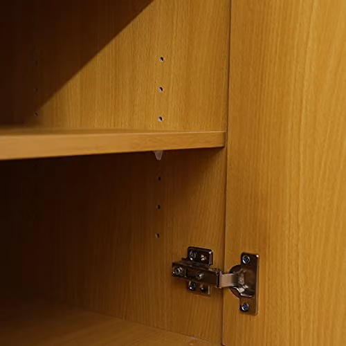 Moderna Lockable Wooden Storage Cabinet with 2 Hinged Doors and 2 Adjustable Shelves, Brown Beech, W/D/H: 75 x 38 x 90 cm – 3