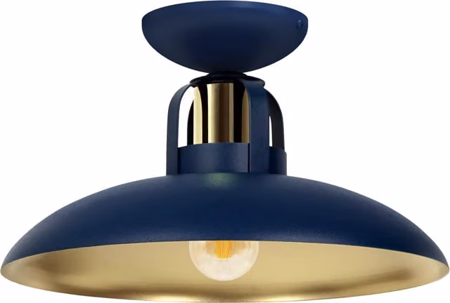 Milagro Felix LED Ceiling Lamp in Navy Blue and Gold