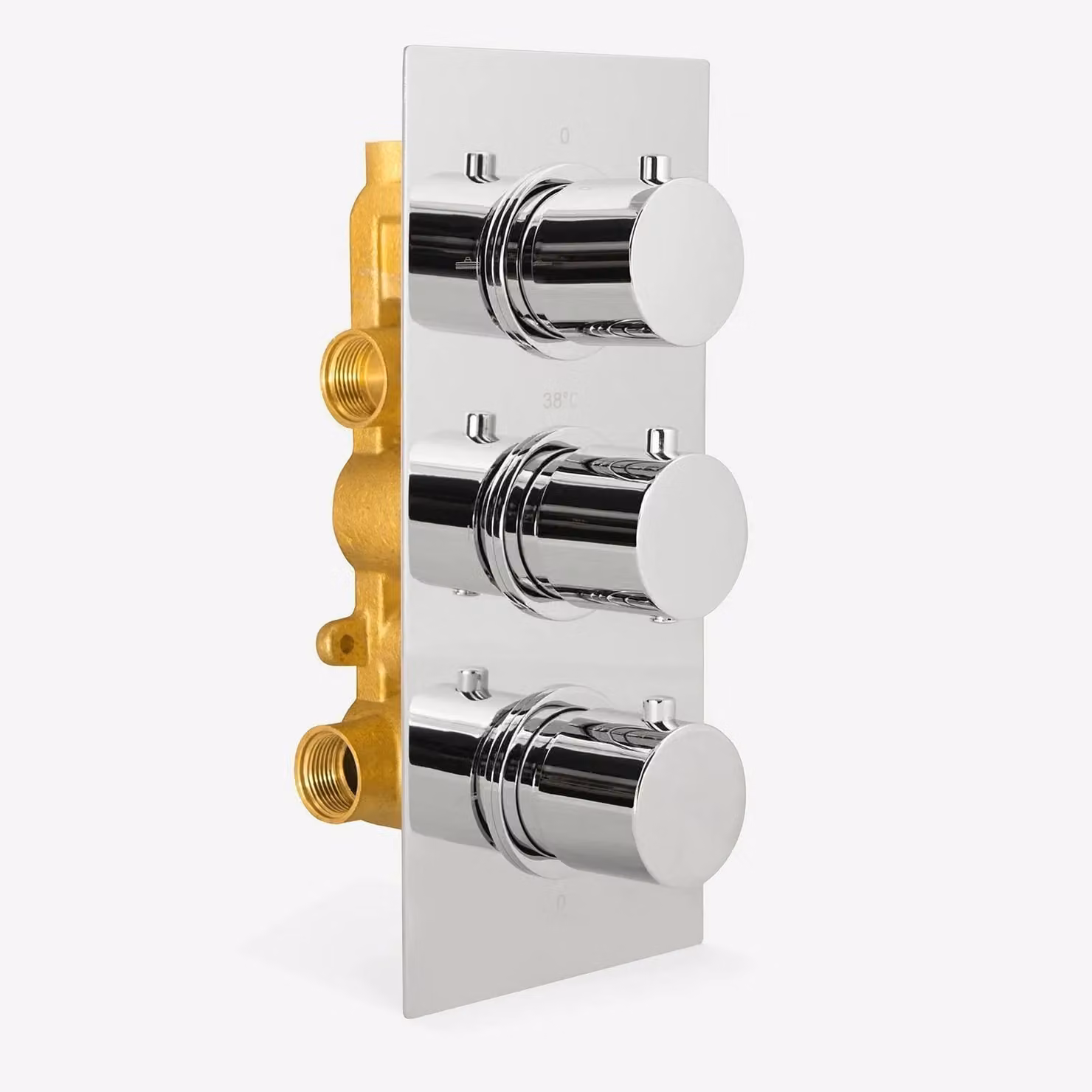 Nes Home Lilly Concealed Thermostatic Mixer Shower Set with 3-Way Dial and Handheld Shower in Silver