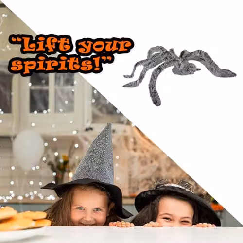 VFM e-Store Halloween Animated Spider with Light Up Eyes and Moving Legs in Grey – 6