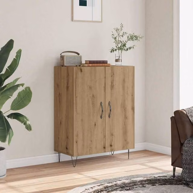 Berkfield Home Artisan Oak Sideboard in Brown, W/D/H: 69.5 x 34 x 90 cm