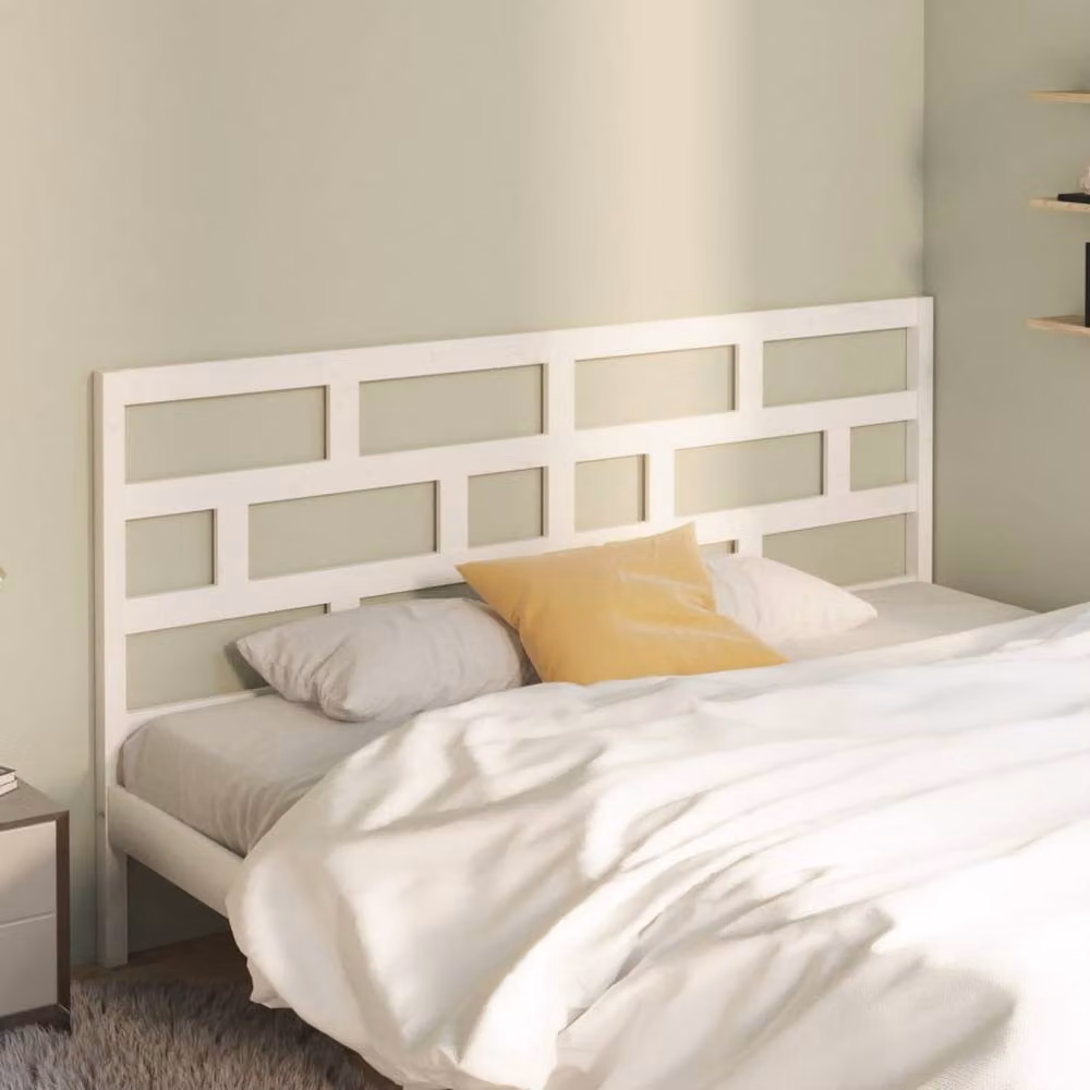 Berkfield Home White Rustic Solid Pine Wood Bed Headboard W/D/H: 186 x 4 x 100 cm – 2