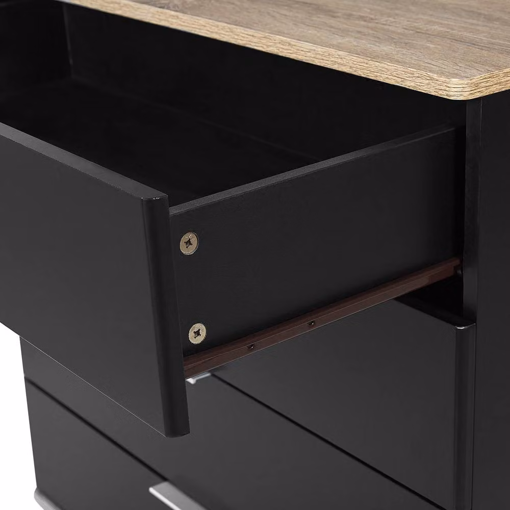 Wyld and Coco 4-Drawer Chest Black H 93 cm x W 79 cm – 3