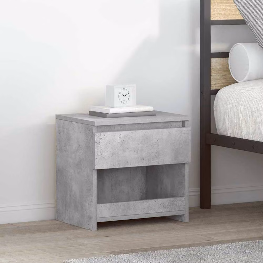 Berkfield Home Set of 2 Bedside Cabinets in Concrete Grey, W/D/H: 40 x 30 x 39 cm – 2