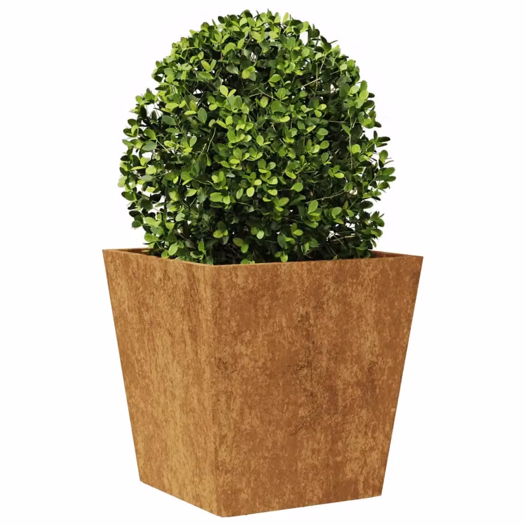 Berkfield Home Corten Steel Garden Planter Tubs in Brown, 2 Pack, W/D/H: 40 x 40 x 40 cm – 3