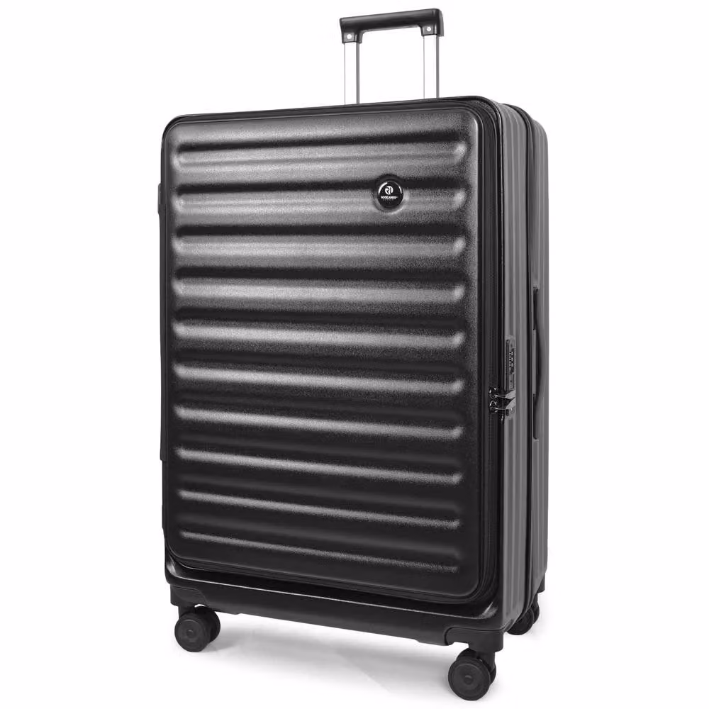 House of Leather Alaska Hard Shell Four Wheel Suitcase in Black – 2
